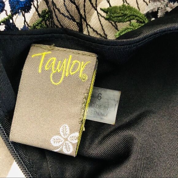 Taylor black long sheer sleeves embroidered dress - Picture 10 of 13